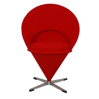 Cone Chair in Red Fabric by Verner Panton