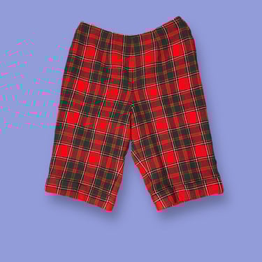 Vintage Pendleton Red Plaid Wool High-Waisted Lumberjack Shorts Winter Gift 