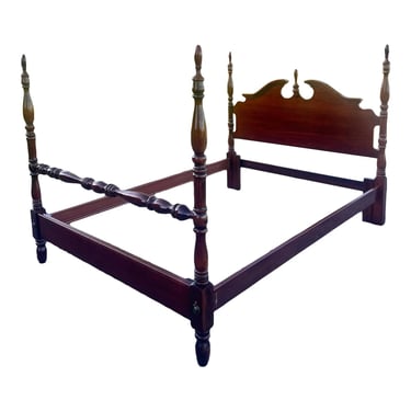 Late 20th Century Cherry Four Poster Traditional Queen / Full Size Bed 