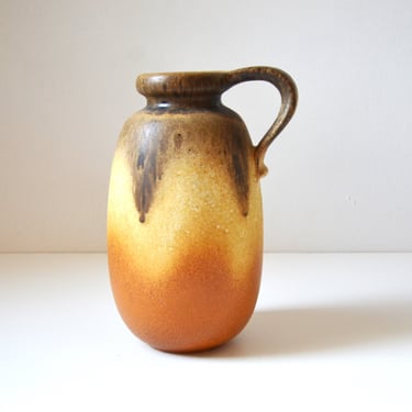 West German Art Pottery Jug Vase in Tan and Brown by Scheurich Keramik, 490-25 