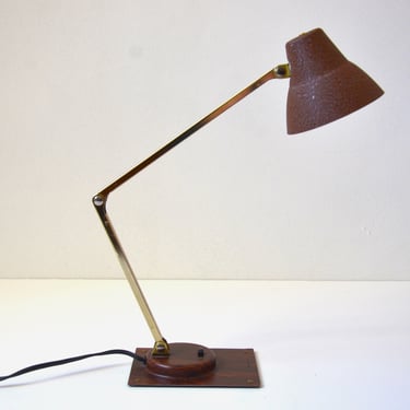 Vintage Mid-Century Small Task Lamps in textured Brown by Tensor 