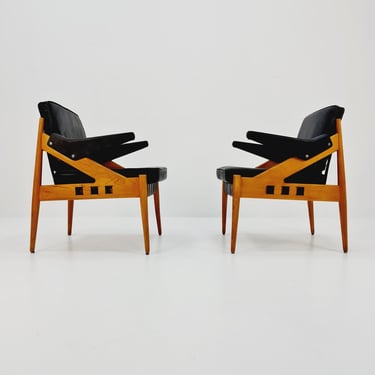 Mid century easy lounge chairs by Egon Eiermann for Wilde & spieth, 1950s, Set of 2 