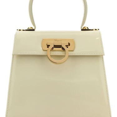 Salvatore Ferragamo Women Ivory Leather Small Iconic Handbag