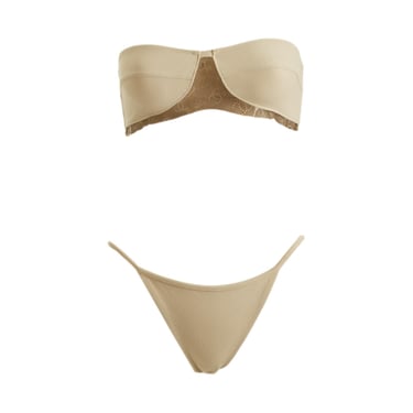 Chanel White Perforated Logo Bikini