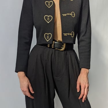 Vintage St. John Heart & Key Cropped Jacket