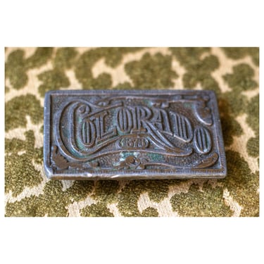 Vintage Colorado Belt Buckle - 1970s - Western Wear - Oxidized 