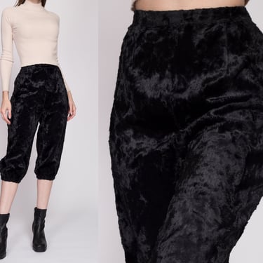 S| 1960s Black Plush Velvet Knickerbocker Pants - Small, 27