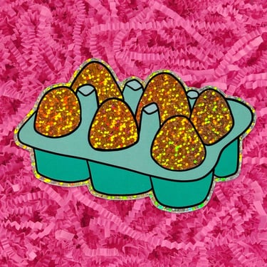 Glitter Half Dozen Eggs Sticker