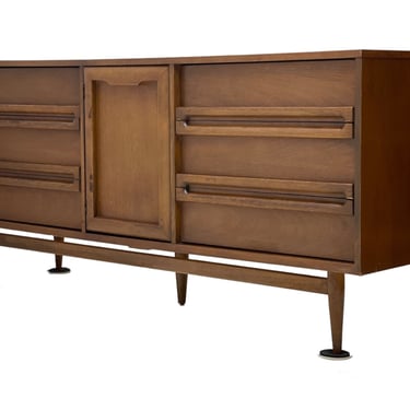 Free Shipping Within Continental US - Vintage Mid Century Modern Credenza Cabinet Dovetail Drawers 
