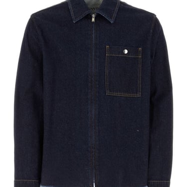 Lanvin Man Dark Blue Denim Shirt