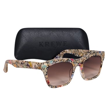 Krewe - White & Multi Color Tortoise Sunglasses