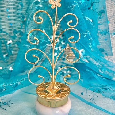 Avon Glass Jar Jewelry Tree, Display, Organizer, Vintage 60s 70s, Dresser Top 