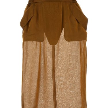 Saint Laurent Woman Copper Silk Skirt