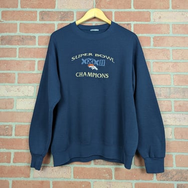Vintage 90s NFL Denver Broncos Football Superbowl XXXII ORIGINAL Crewneck Sweatshirt - Large 