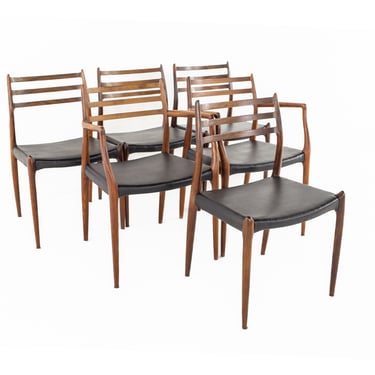 Niels Moller Model 78 Mid Century Rosewood Dining Chairs - Set of 6 - mcm 