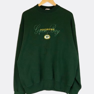 Vintage NFL Green Bay Packers Cursive Embroidered Sweatshirt Sz XL