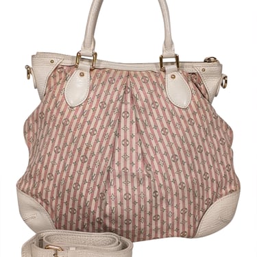 Louis Vuitton - Pink & Cream Stripe Monogram Satchel Bag