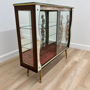 Mid Century China Cabinet English 1950S Curio Cabinet Entryway/China Display Cabinet 