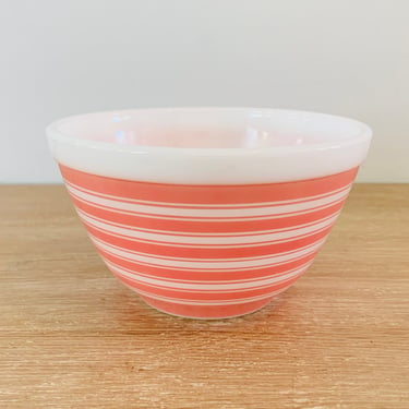 Vintage Pink Stripes Pyrex Small Mixing Bowl #401, 1 1/2 Pint 
