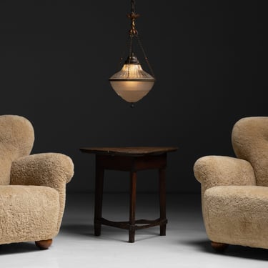 Pair of Modern Shearling Armchairs