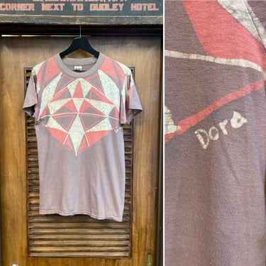 Vintage 1970’s Batik Hippie Custom Artwork Mod Screen Stars T-Shirt, 70’s Tee Shirt, Vintage Clothing 