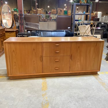 Dyrlund Mid-Century Danish Teak Credenza with Tambour Doors