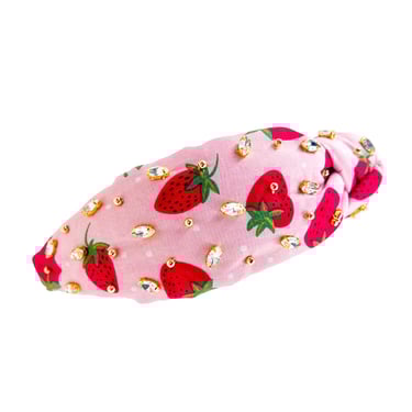 Sample Sale Strawberry Print Knotted Headband