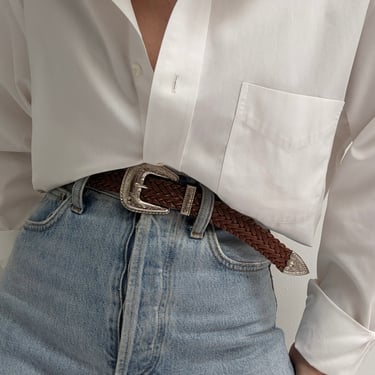 Vintage Western Braided Leather Belt