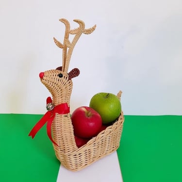 Wicker Reindeer Basket/Planter 