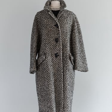 Chic 1960's Chunky COZY Wool Tweed Coat / ML