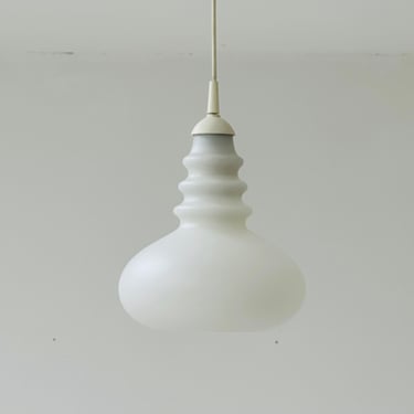 Mid century pendant milk glass lamp glass, by  Peill & Putzler Germany 1970s 