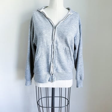 Vintage 1980s Gray Zip Up Hoodie / XS / or youth 14 