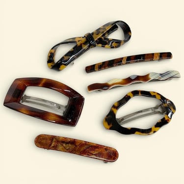 Vintage Plastic Hair Barrettes - 3 Pairs 80s Goody | Milk  display picture 3