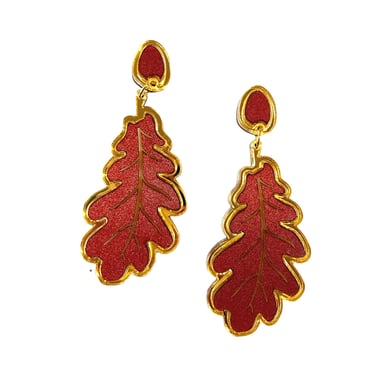 Sample Sale Leaf Statement Earrings-Rust