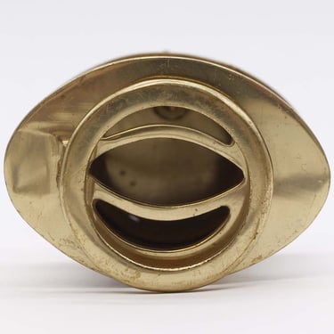 Vintage Brass Oval Plate Peephole