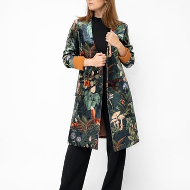 The Forest Printed Velvet Kimono