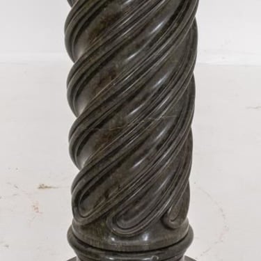 Classical Style Carved Black Marble Pedestal Base