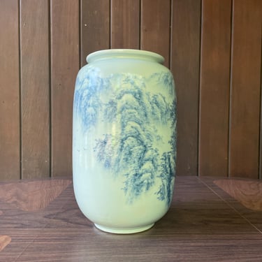 Arita Ware Asian Porcelain Large Floor Vase Floral Vintage Mid-Century 