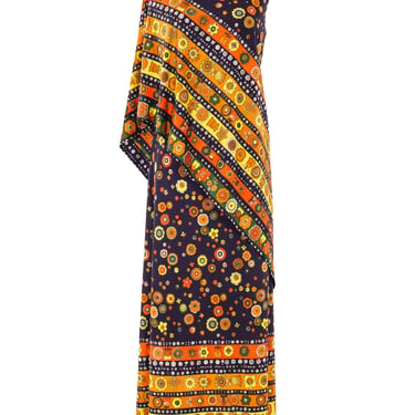 1960's Sari Styled Floral Dress