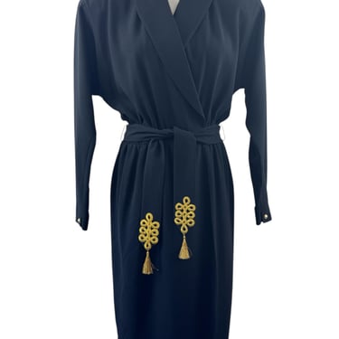 1980s Liz Claiborne Triacetate Dress with Sash Belt 