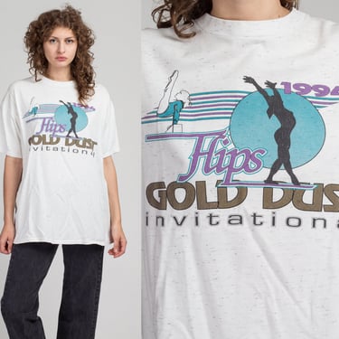 Vintage 1994 Gymnastics T Shirt - Extra Large | 90s Flips Gold Dust Invitational Graphic Tee 