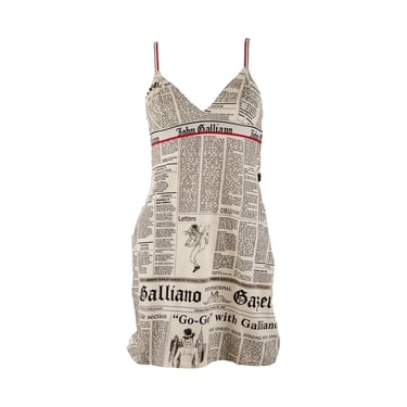 John Galliano Newsprint Dress