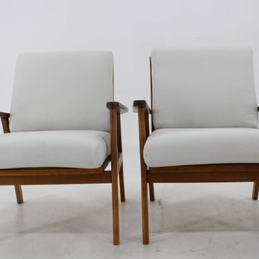 1960s Pair of Restored Armchairs, Denmark / Mid-century / Gray Colour / Vintage Armchair / 