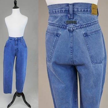 80s Brittania Mom Jeans - 29" waist - Pleated Tapered Blue Denim Pants - High Waisted - Vintage 1980s - 29.5" length 