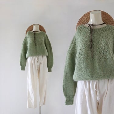 pistachio angora crop sweater 