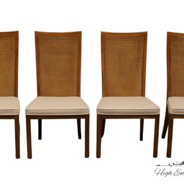 Set of 4 DREXEL HERITAGE Accolade II Collection Italian Campaign Style Cane Back Dining Side Chairs 