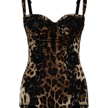 Dolce & Gabbana Woman Leopard Silk Blend Bodysuit