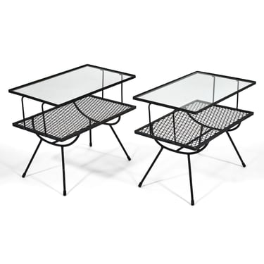Two-tiered Iron End Tables by Frank & Sons
