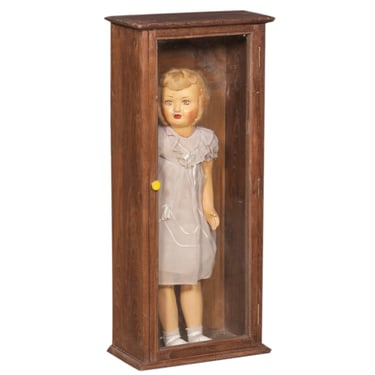 Handcrafted Cabinet with Doll