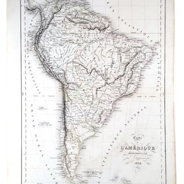Antique Delamarche Map of South America - 1838